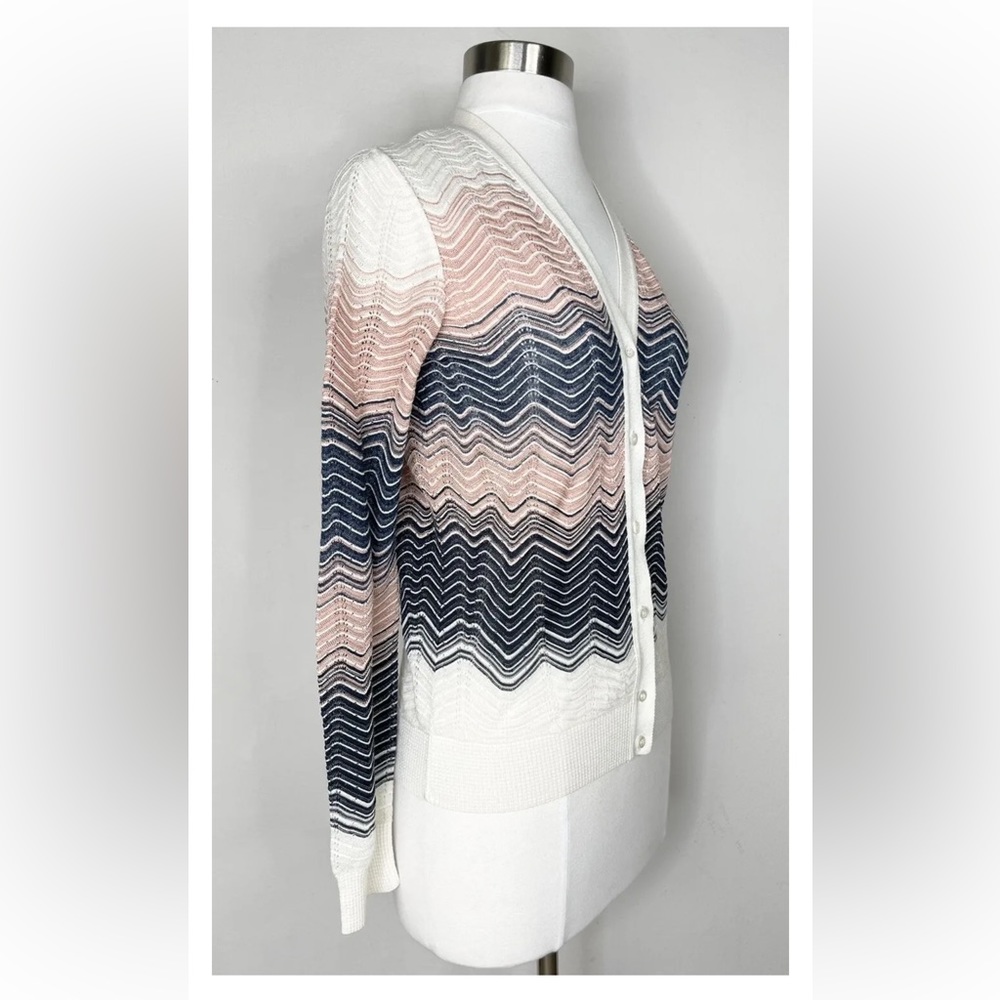MISSONI Multicolored METALLIC BUTTON DOWN TOP. M - Picture 2 of 9